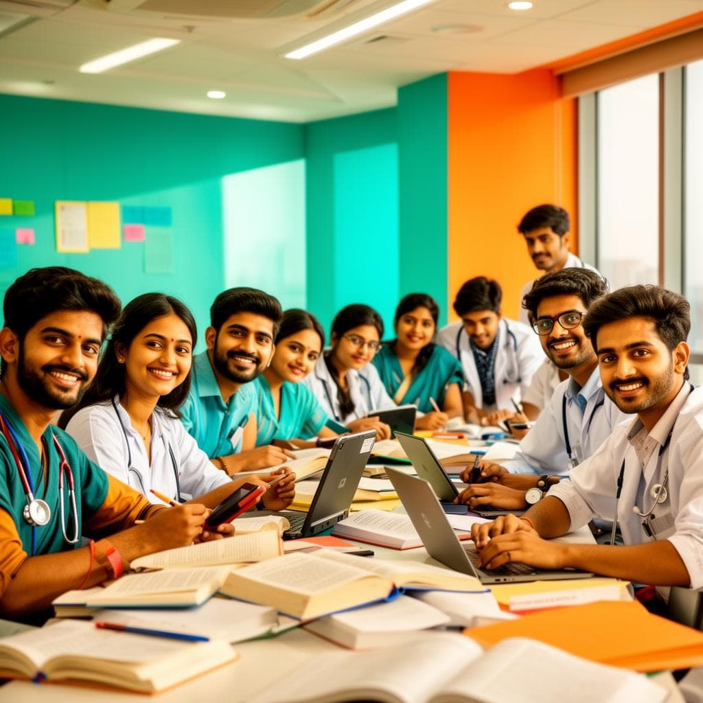 Medical students studying together